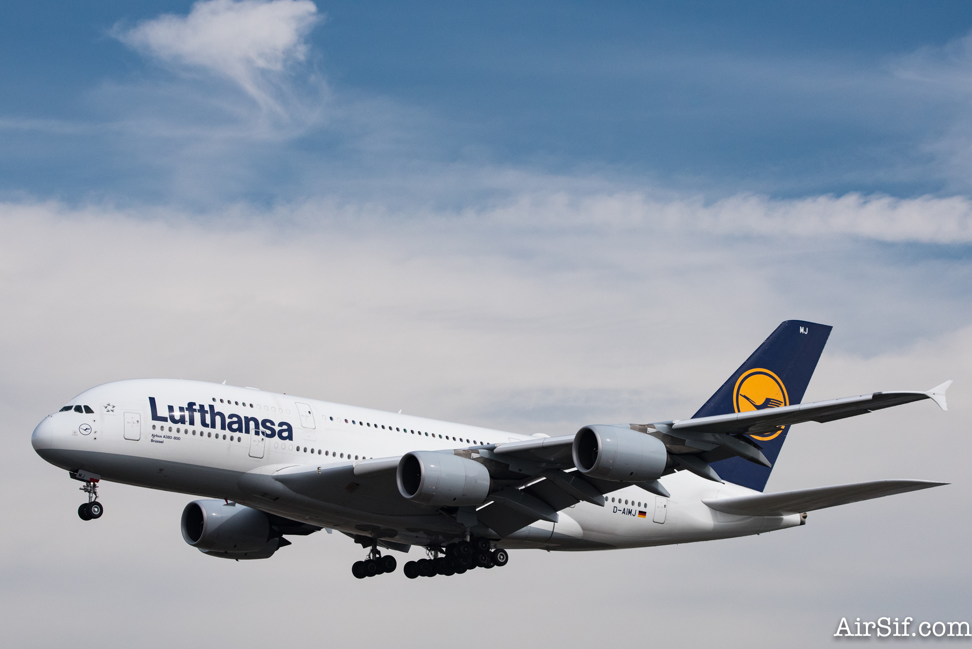 Jeg fløj på præcis dette fly, en Airbus A380 med registreringskoden D-AIMJ